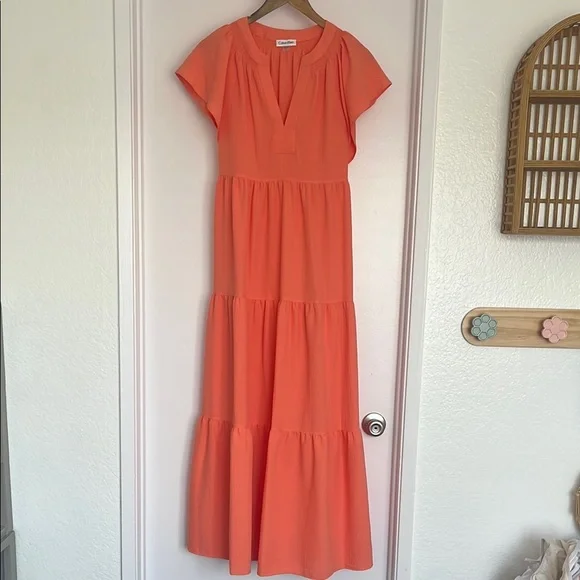 calvin klein orange maxi dress Calvin Klein | Dresses | Calvin Klein Orange Maxi Dress